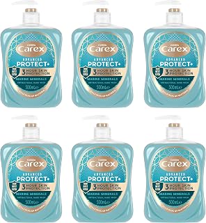Carex Advanced Care Sea Minerals Antibacterial Hand Wash, 3x More Moisturisers, Clean & Protect Hands, Bulk Buy, Pack of 6 x 500ml