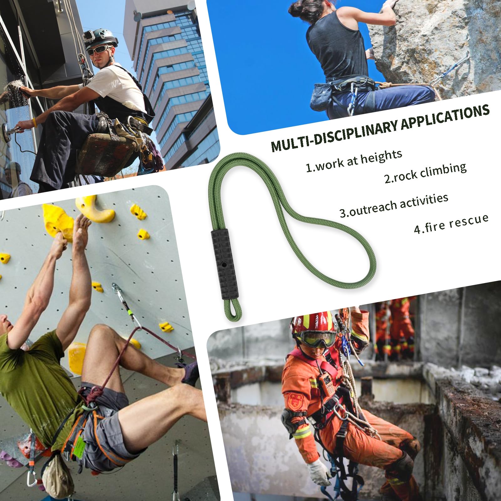 Sewn Prusik Loops Rope 11.5mm for Outdoor Climbing Arborist Mountaineering Rope, Firefighting,Tree Gear, Rigging, and Rescue Gear (25In)