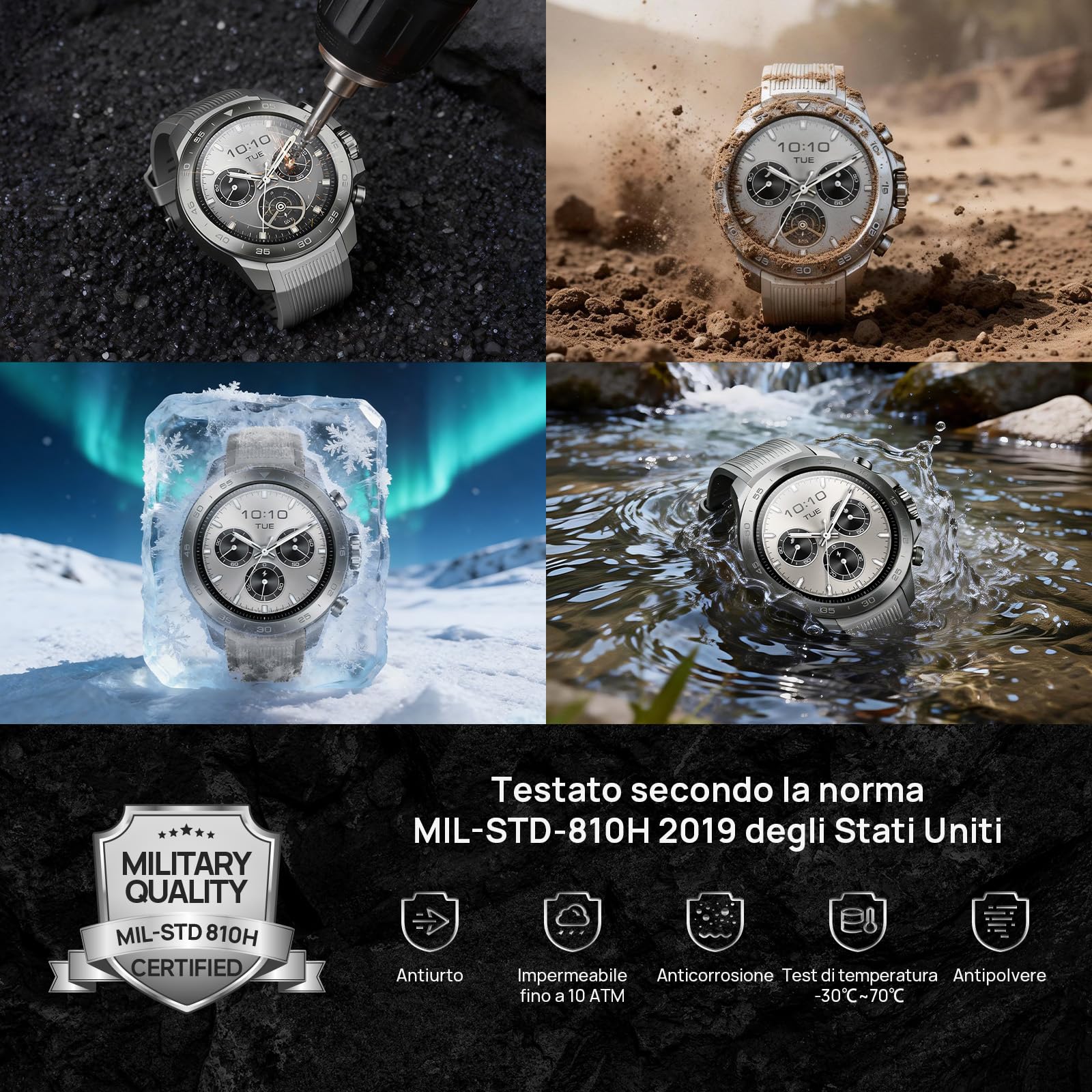 Mibro GS Explorer S Full Ti 48mm Smartwatch Outdoor con 1.32" AMOLED,Mappe Offline,Full Titanio,GPS Dual Band,10 ATM e 150+ Orologio Sportivo,20 Giorni Autonomia,Per iOS e Android