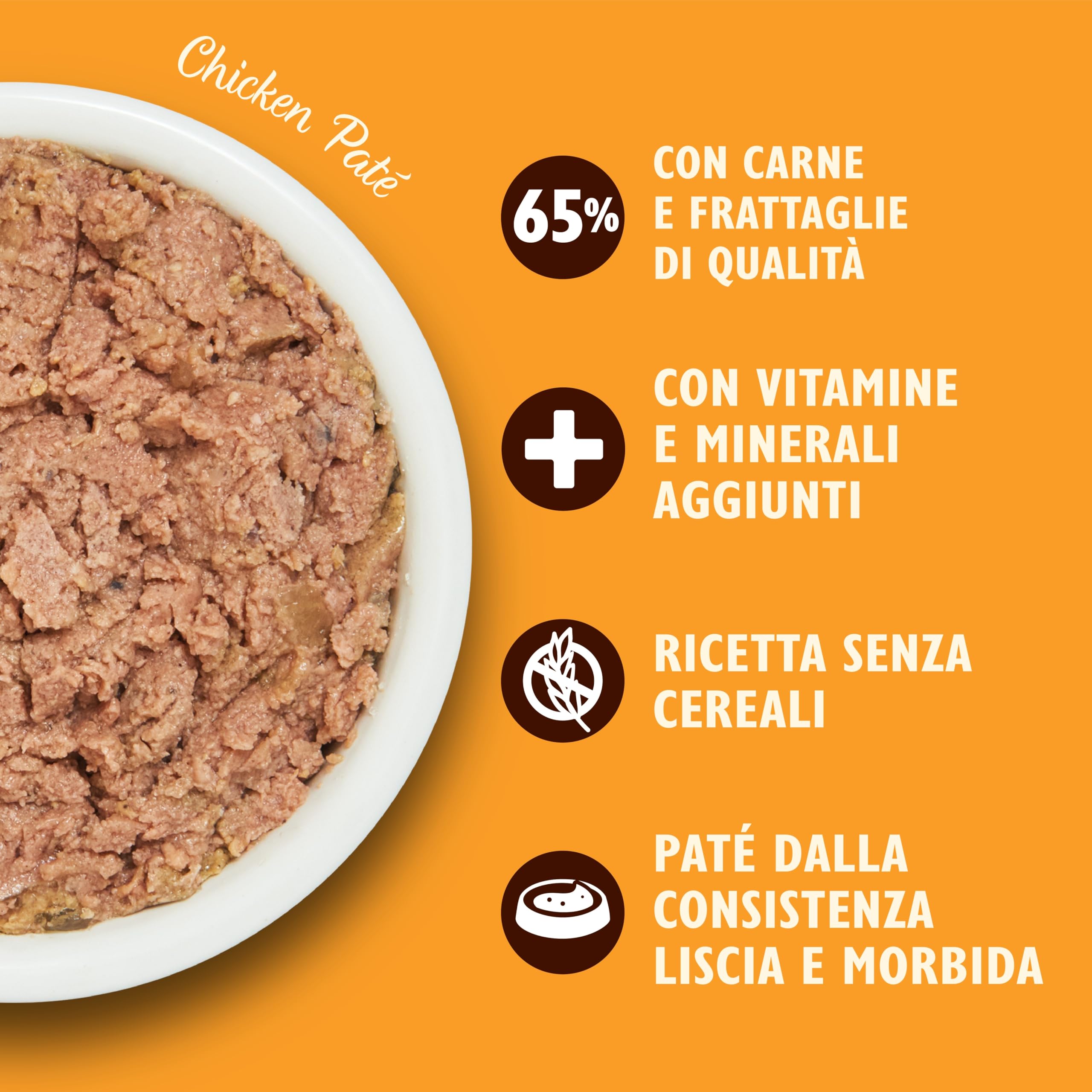 Lily's Kitchen Vaschetta di paté naturale per gatti adulti, con pollo, ricetta senza cereali (19 x 85g vaschette)