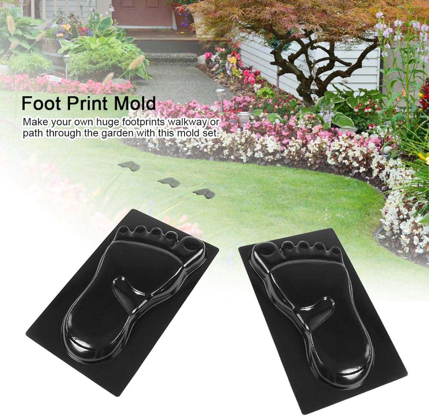 Raguso Maker Foot Print Paving Pavement Concrete Stepping Stone Paver Walk Way (45 * 26.8 * 4cm)