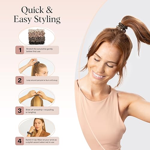 Miniatura 6 de Kitsch Ultra-Petite Satin Scrunchies for Women - Softer Than Silk Scrunchies Hair Ties No Damage for Frizz-Free Sleep Perfect for Day or Night