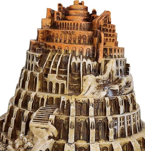 Miniatura 3 de Ebros Gift Antiguo Testamento Judeo Cristiano Fe Génesis 11 Torre abandonada de Babel Representación arqueológica con inscripción hebrea de Nimrod