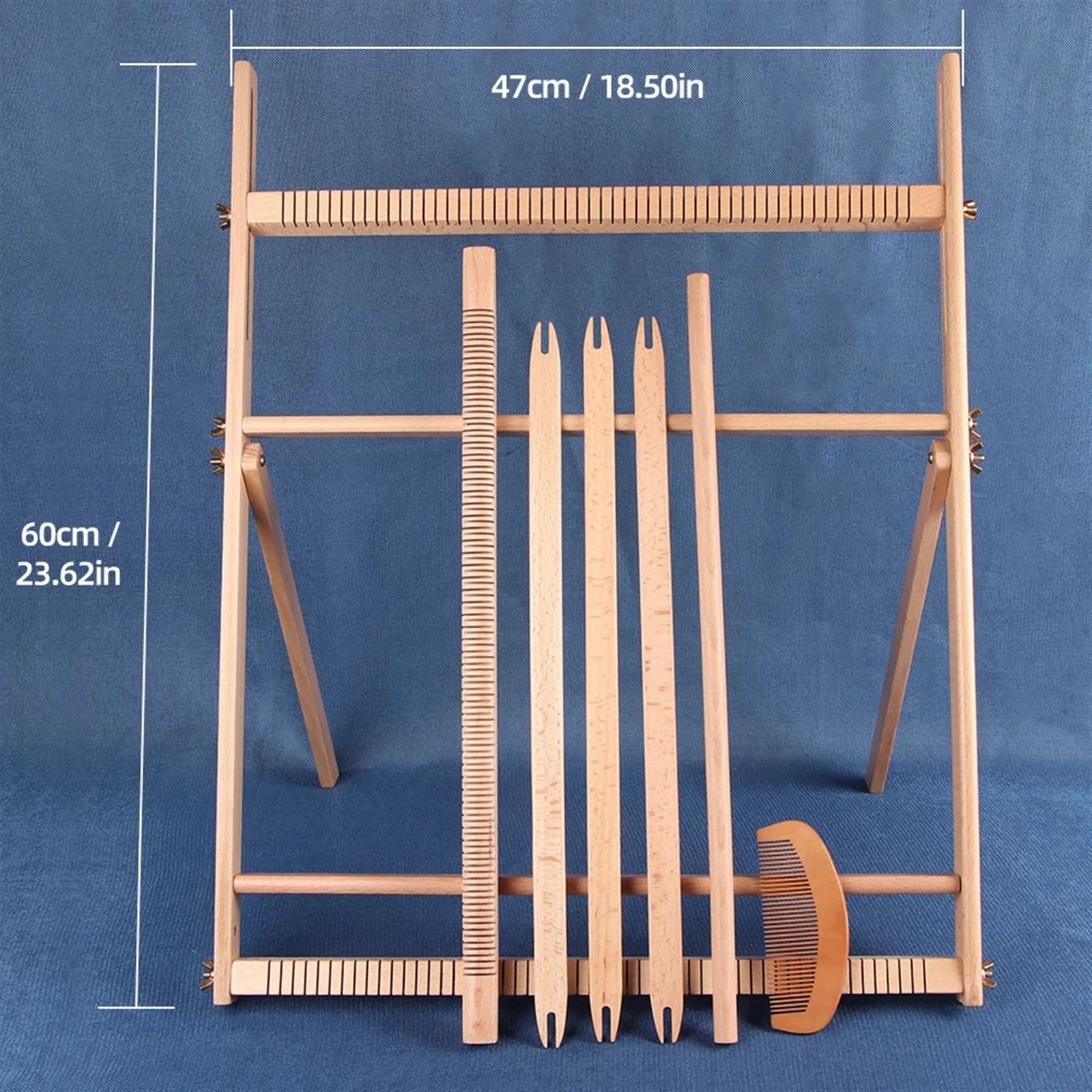 Webrahmen Webstuhl-Set mit Ständer, großer Webstuhl for Wandteppiche, Webrahmen, Webstuhl, Webstuhl-Werkzeuge, 60 cm