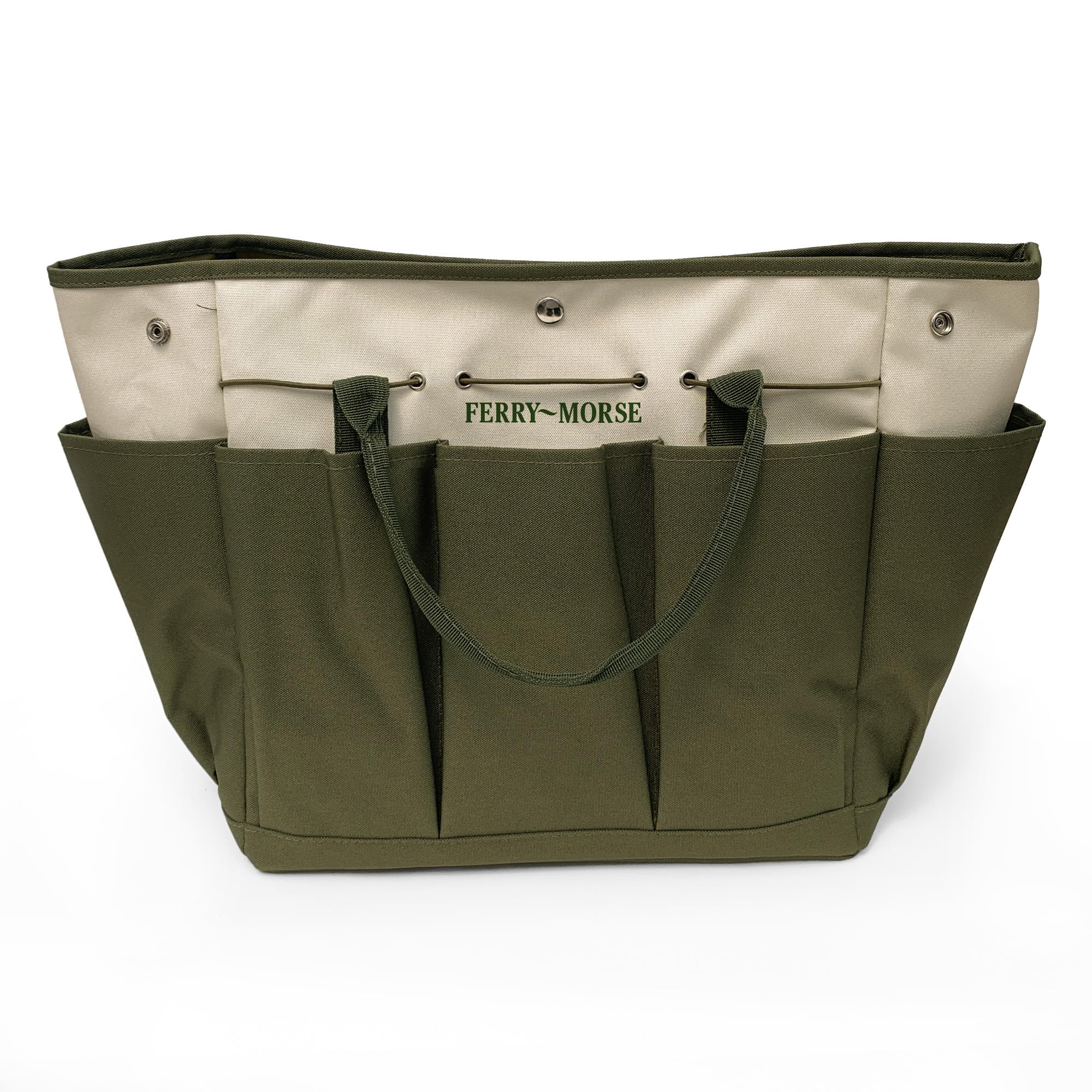 Ferry-Morse Garden Tool Bag KBAG-12-8 Pockets, Heavy Duty, Water Resistant, Tote Caddy