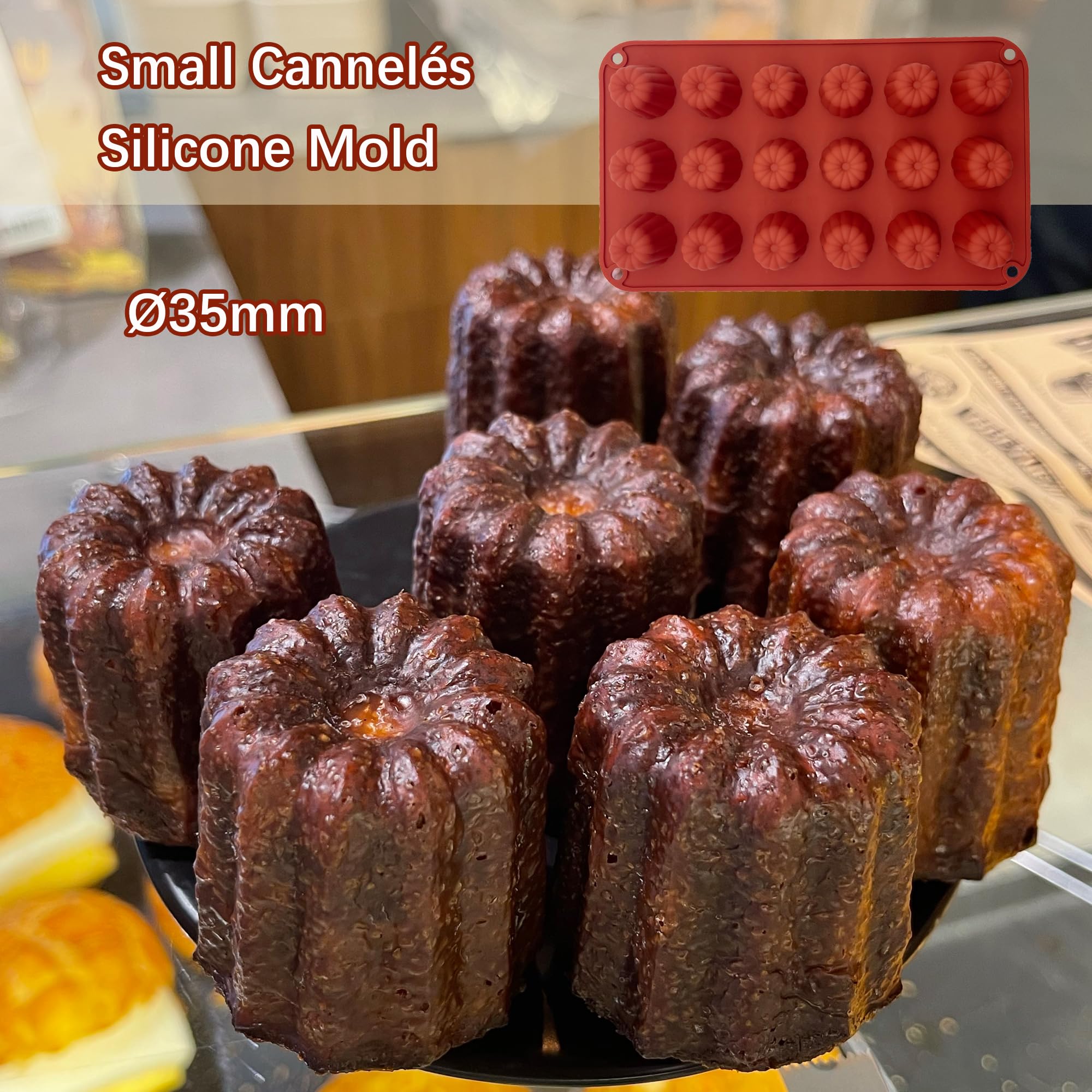 Provento - Siliconen Cannelé-vorm voor cupcakes en muffins