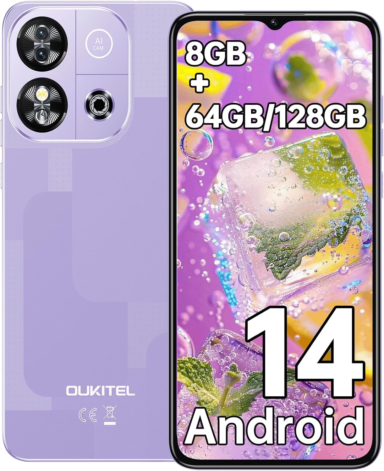 OUKITEL C57S Smartphone 6.52" HD+ 8GB RAM + 64GB ROM/128GB 13MP Dual Camara 4300mAh Face ID 1 OUKITEL C57S Telefonos Moviles Libres - Moviles Android 14 6.52