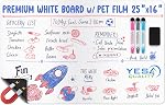 Magnetic Dry Erase Whiteboard Sheet for Fridge - 30x20 cm - Stain-Resistant with 3 Markers & Big Eraser with Magnets - Small Refrigerator White Board Planner & Organiser - by Yes4Quality