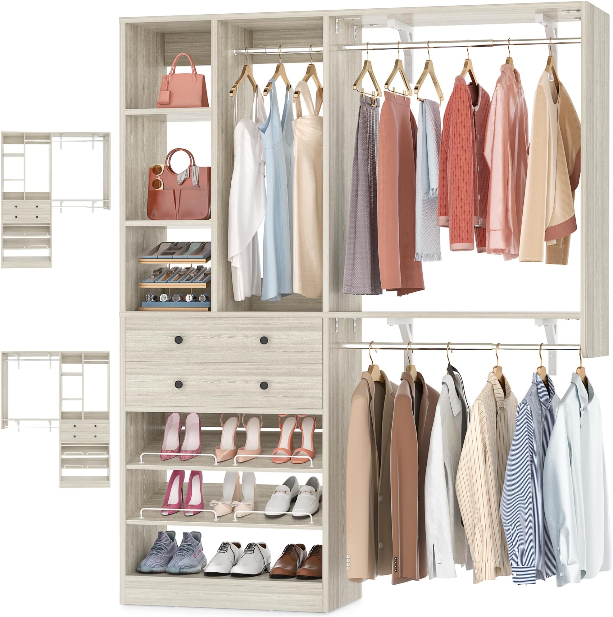 5FT Closet System with Drawers and Shelves