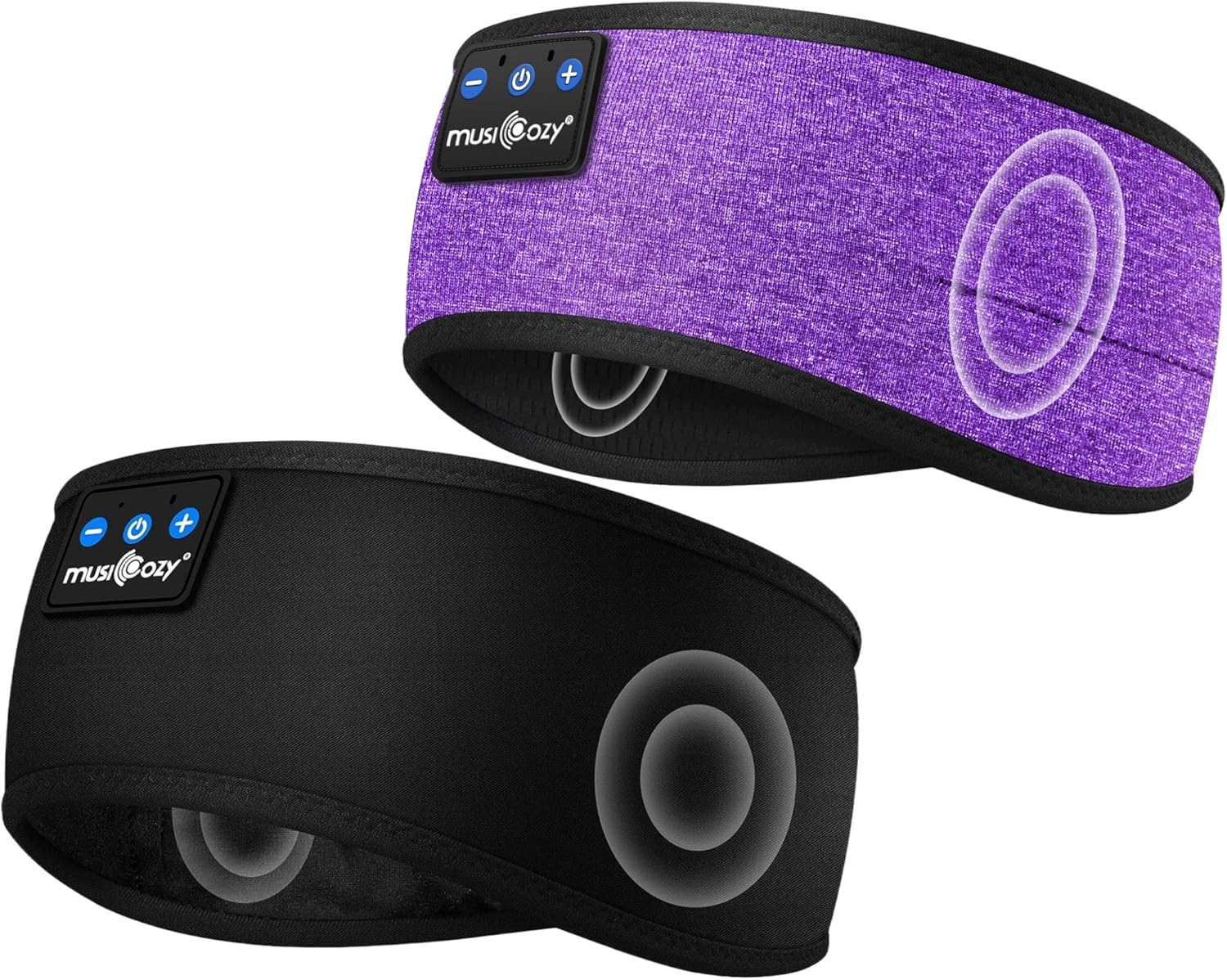 MUSICOZY Sleep Headphones Bluetooth Headband Wireless Music Headband Headphones, Earbuds for Side Sleepers Women Men Workout Running Travel Yoga Cool Gadgets Unique Gift 2 Pcs