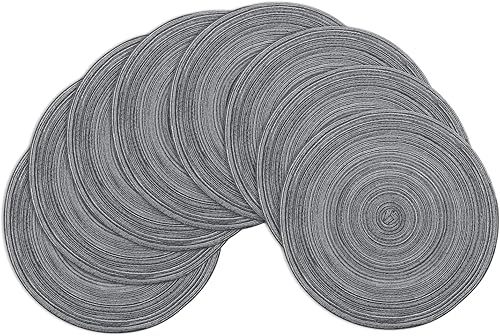 Miniatura 29 de Winknowl Juego de 6 manteles individuales redondos trenzados, lavables, resistentes al calor, para mesas de cocina, comedor, manteles individuales
