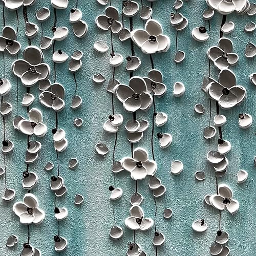 Miniatura 8 de Epicler art Pintura al óleo decorativa de flores 3D moradas pintadas a mano, arte de pared decorativo de pared de flores, arte moderno, sala de