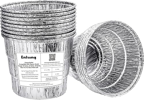 Entsong 20 Pack Grease Bucket Liner Compatible with Traeger,z Grills,Oklahoma Joe's,Green Mountain Grill(GMG)