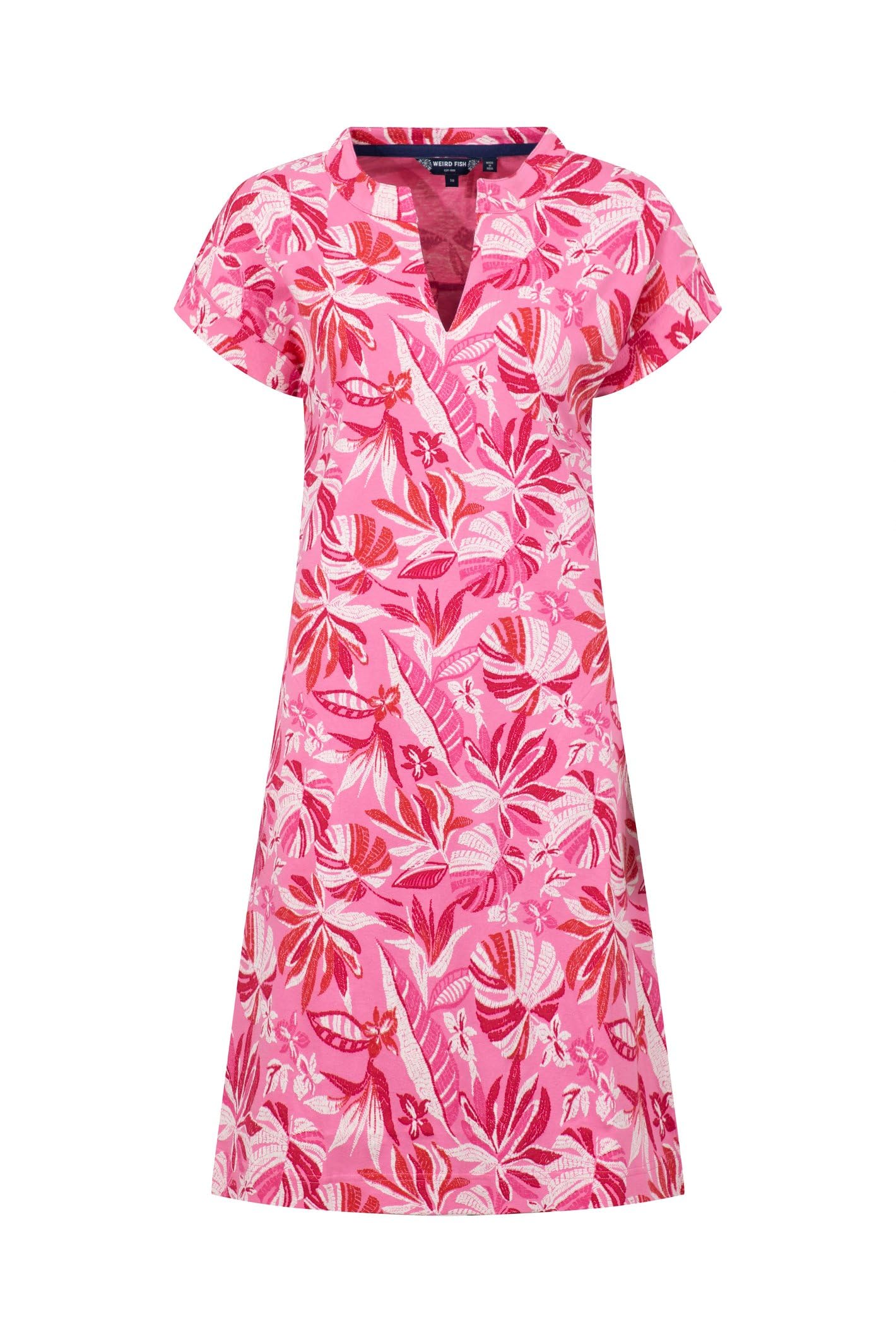 Weird Fish Women's Pink Suffolks Printed Jersey Dress