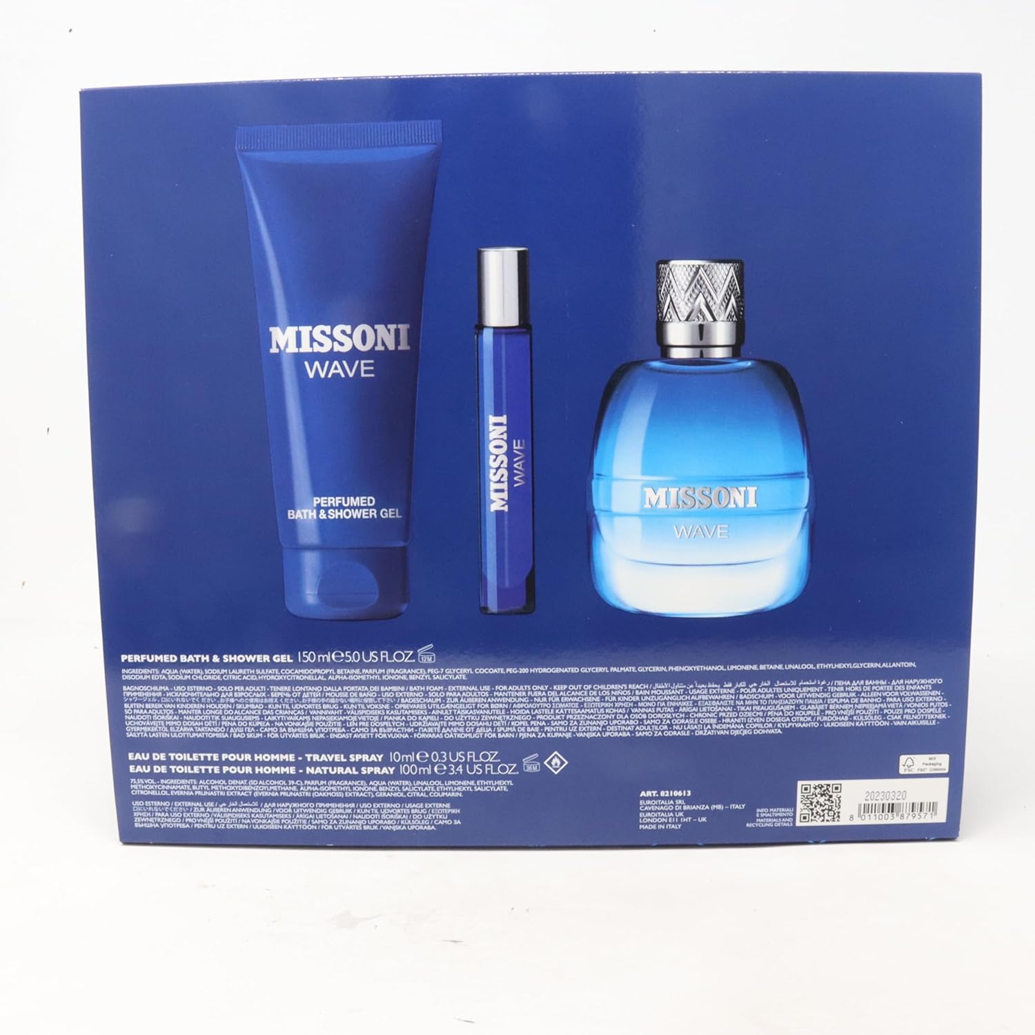 Missoni Wave Pour Homme Eau De Toilette 100ml, Eau De Toillete 10ml, And Shower Gel 150ml - Image 2