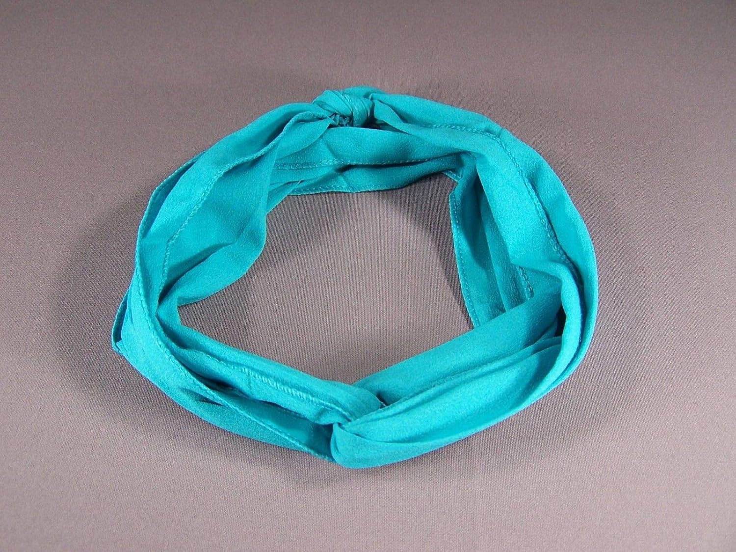 Teal Aqua Solid Color Long Tie Wrap Turban Twist Fabric Headband Head Scarf Headbands for Women