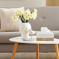 Vista 9 de AuldHome Design Cubierta de Caja de Paños Rectangular (Esmalte/Madera de Mango); Soporte de Paños Oblongo Blanco de Decoración Escandinava