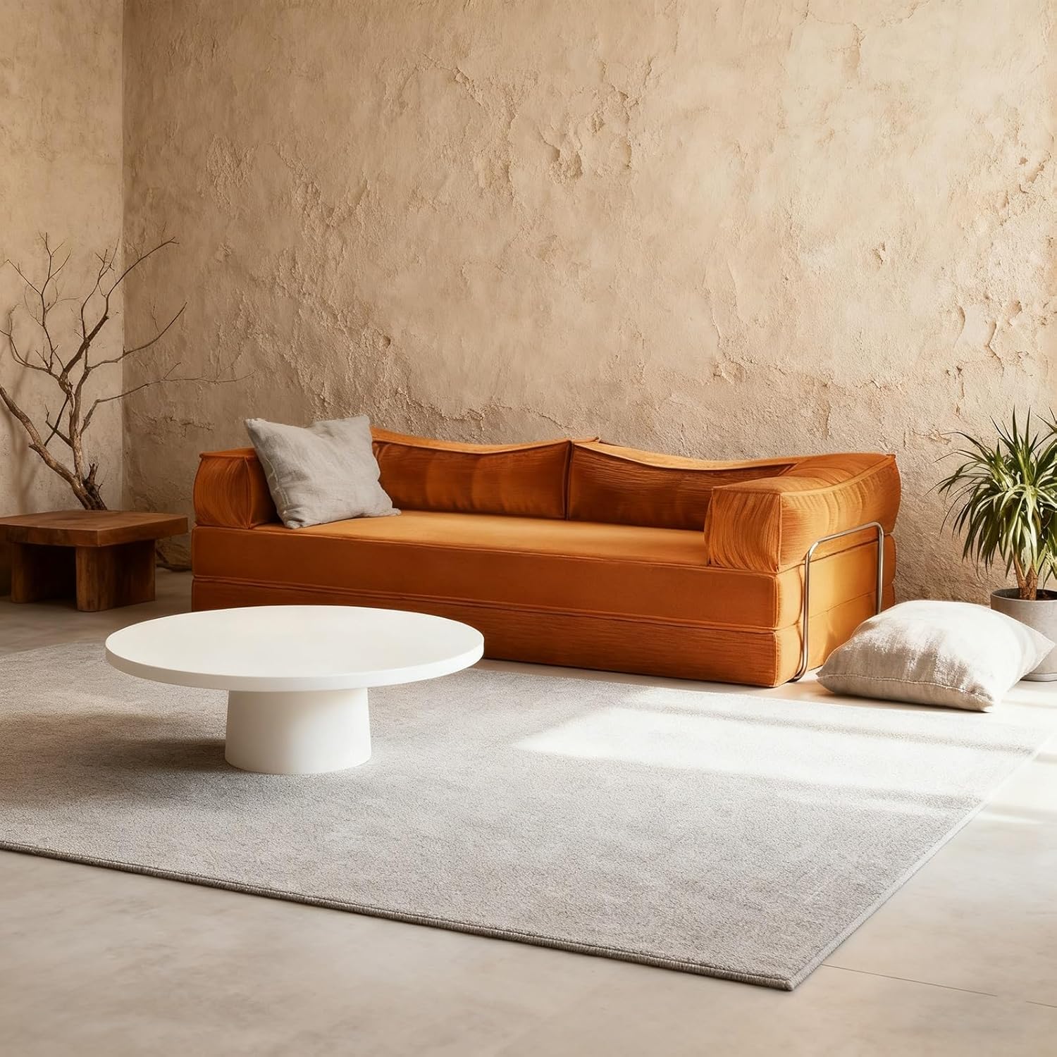 アイボリーレザー コンパクトソファ ローソファ 2人掛けソファ