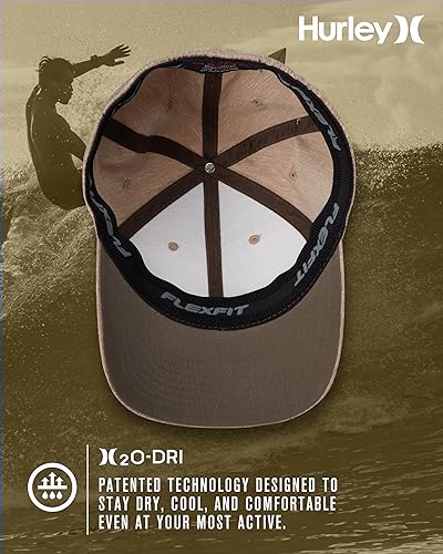 Miniatura 3 de Hurley Gorra de béisbol para hombre Flexfit Curve Bill Fitted Trucker Hat para hombre (S-XL)
