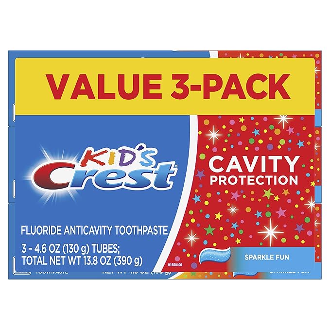 Crest Kid's Cavity Protection Toothpaste, Sparkle Fun, 4.6 Oz (Pack of 3)
