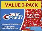 Crest Kid's Cavity Protection Toothpaste, Crest Kids Toothpaste, For Children And Toddlers 2+, Sparkle Fun, 4.6 Oz (Pack of 3), Toothpaste For Kids, Packaging may vary