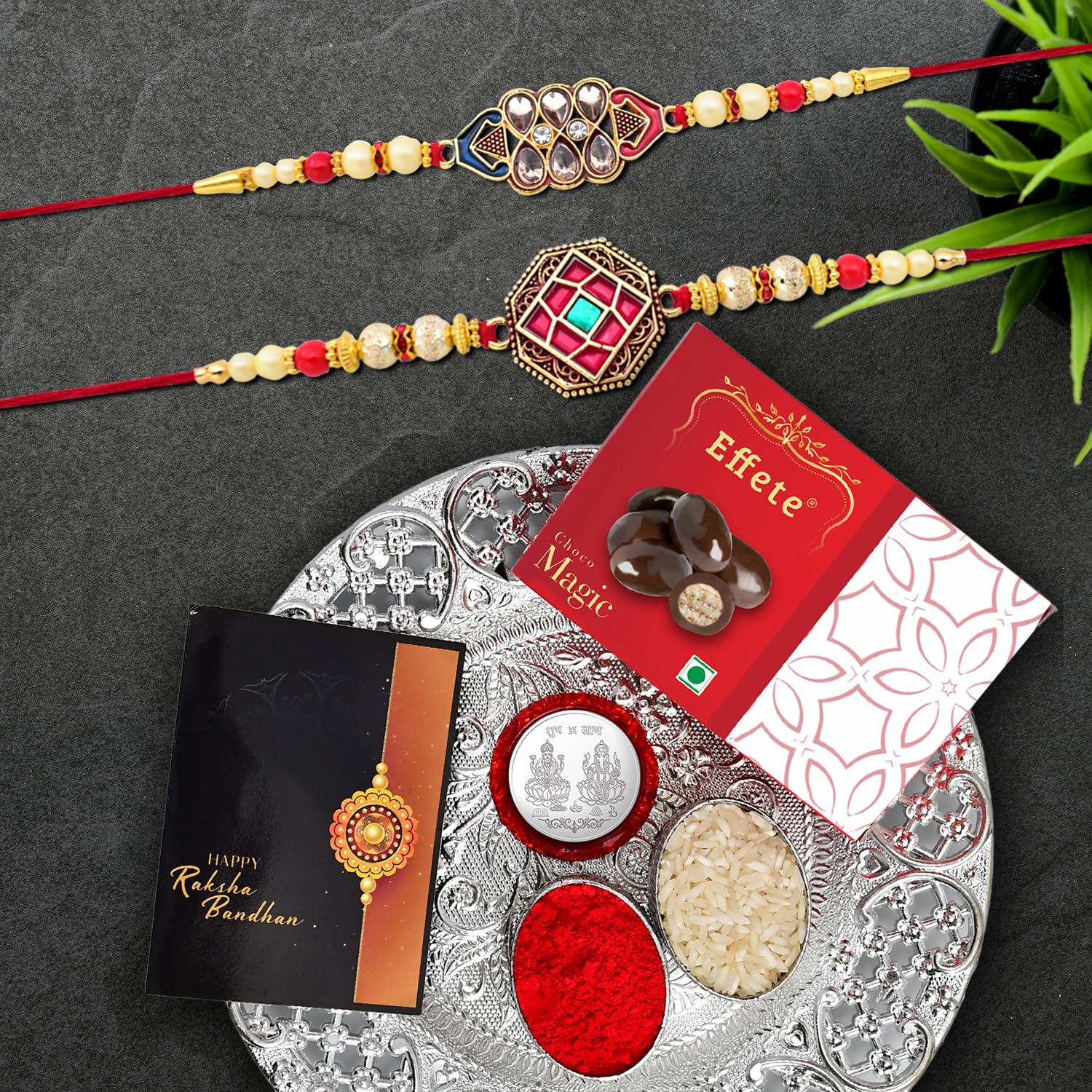 Oblivion Rakhi Combo (K2_420+421_DS+EM32) Effete Chocolate Magic 32gm & Pooja Thali with Pooja Coin & Greeting Card, Rakhi thali, Rakhi gift set, rakhi hamper for brother, Rakhi with plate, rakhi thali set, rakhi with gift, rakhi for brother kids, ra (B0CD7RHQ63) Amazon Price History, Amazon Price Tracker