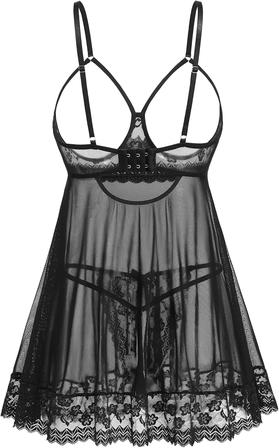 Avidlove Sexy Lace Babydoll Dress Lingerie for Women Sheer Mesh Chemise Sleepwear Exotic Boudoir Outfits - Image 3