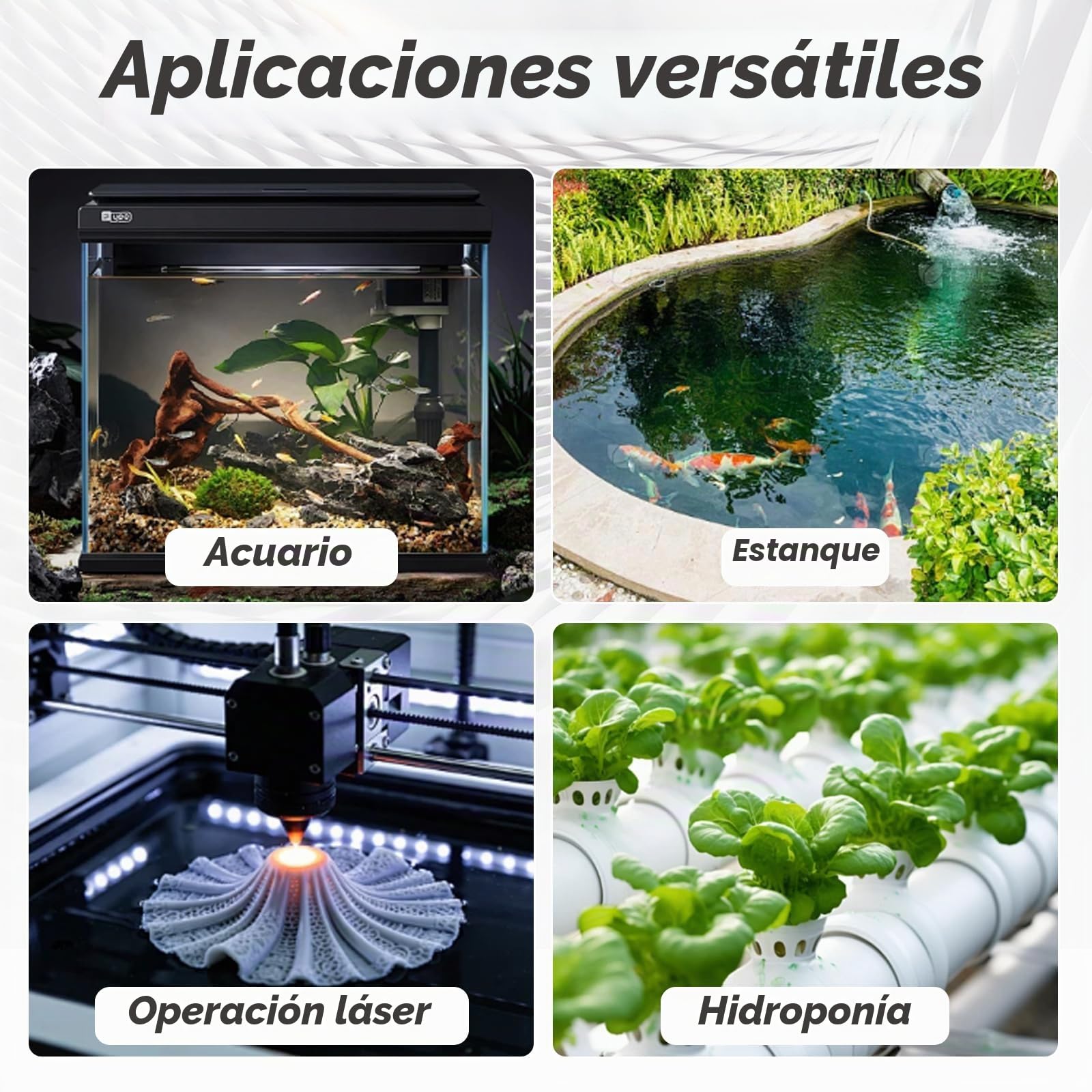 Bomba de Aire para Acuario con 6 Tomas, 3300 L/H 25 W Oxigenador Acuario Silencioso/Baja Vibración/Ajustable para Peceras Medianas y Grandes, Estanques Pequeños, Hidroponía y Acuarios Comerciales