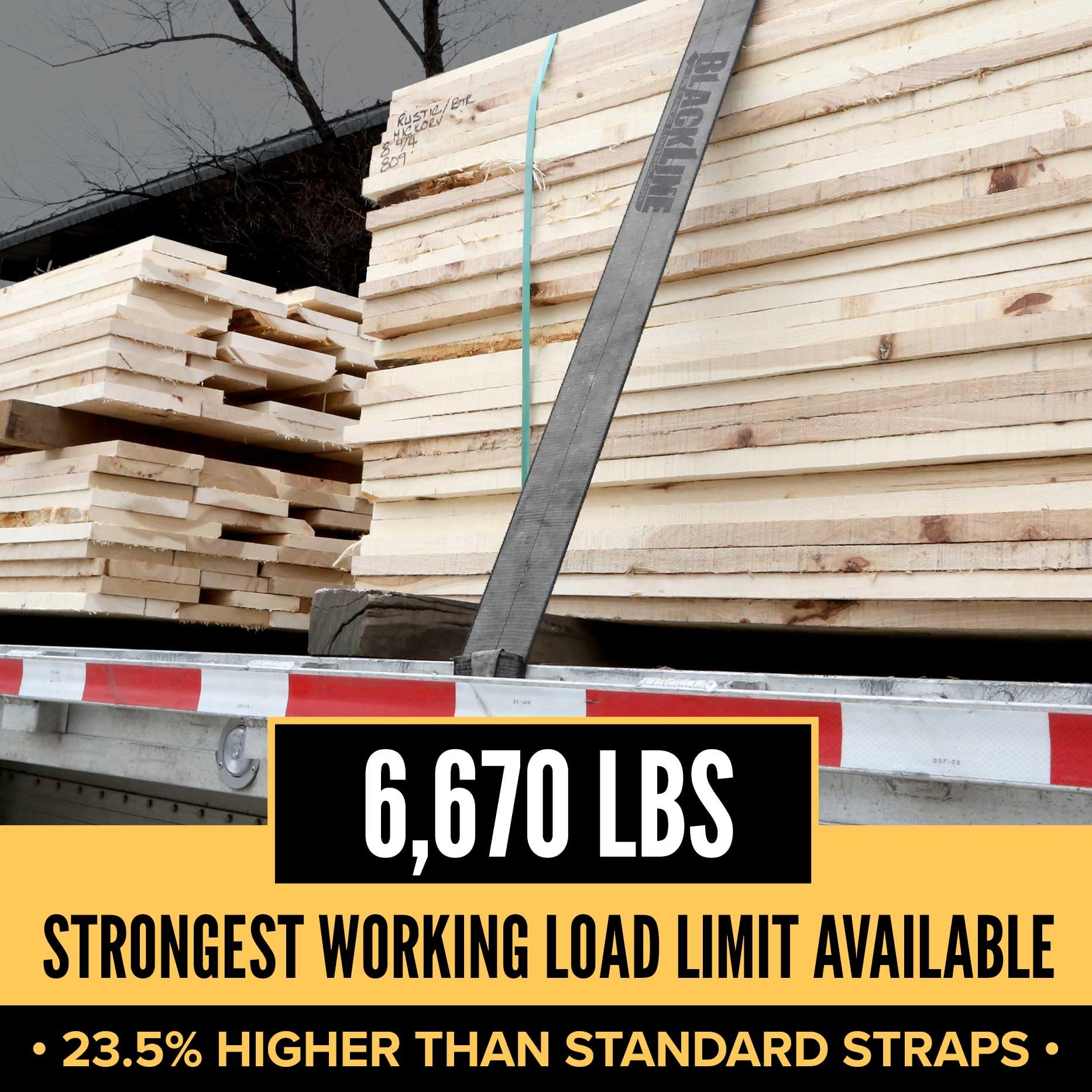 US Cargo Control Blackline Heavy-Duty 4 Inch Ratchet Strap with Flat Hooks, 4 Inches Wide x 30 Feet Long, Black Ratchet Straps, Dependable Tiedowns