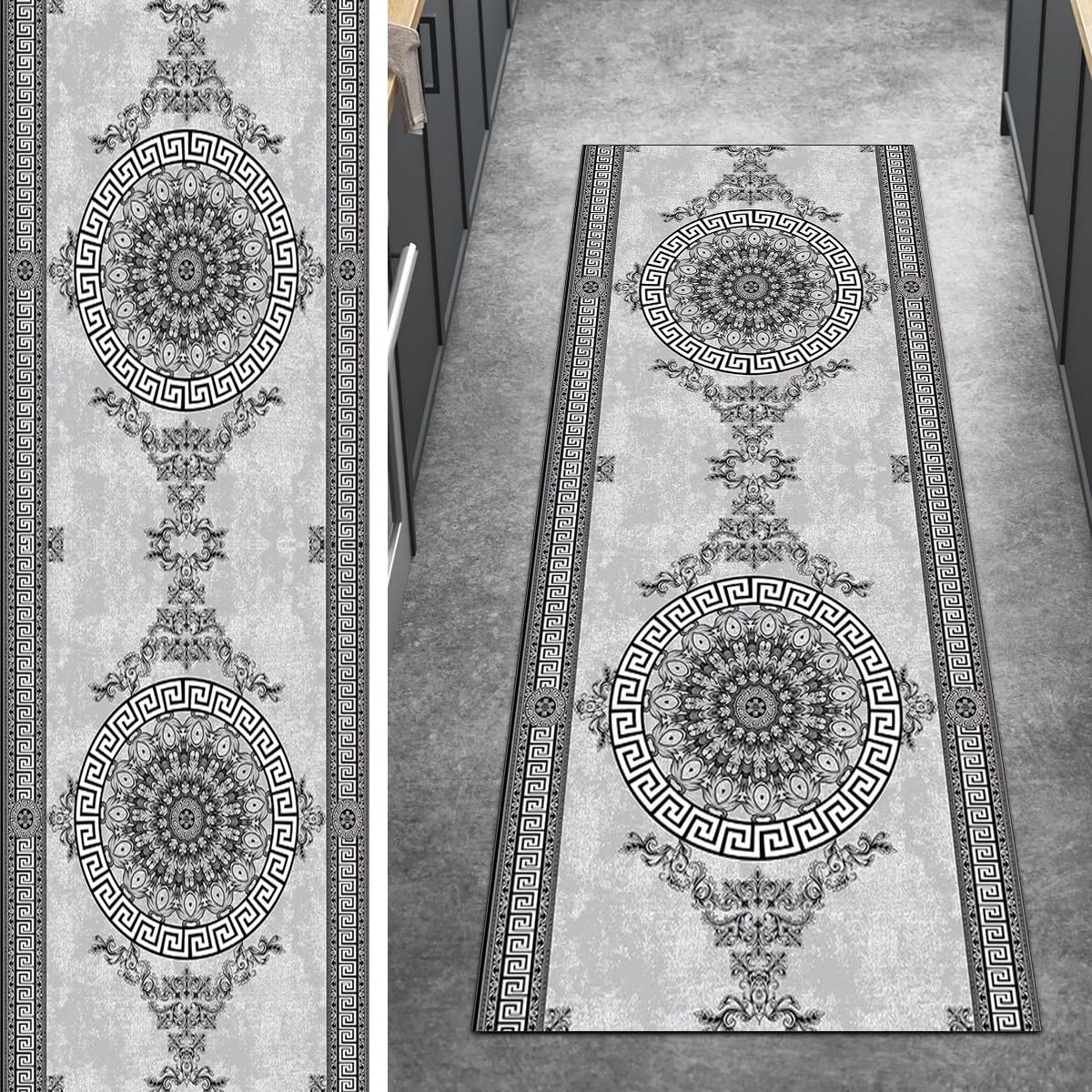 Alfombra de pasillo antideslizante lavable de 70 x 90 cm resistente a manchas para el hogar
