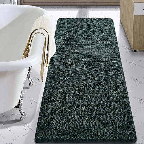 Miniatura 80 de LOCHAS - Tapete peludo, lavable, antideslizante y absorbente de 24 x 17 pulgadas, para baño, bañera o ducha, afelpado, de felpilla, suave, color