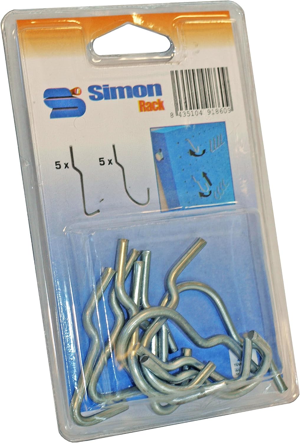 SimonRack SI1012 – Kit D’Accessoires De Rangement Pour Panneau Perforé – Porte-Outils Et Porte-Tournevis En Acier Galvanisé