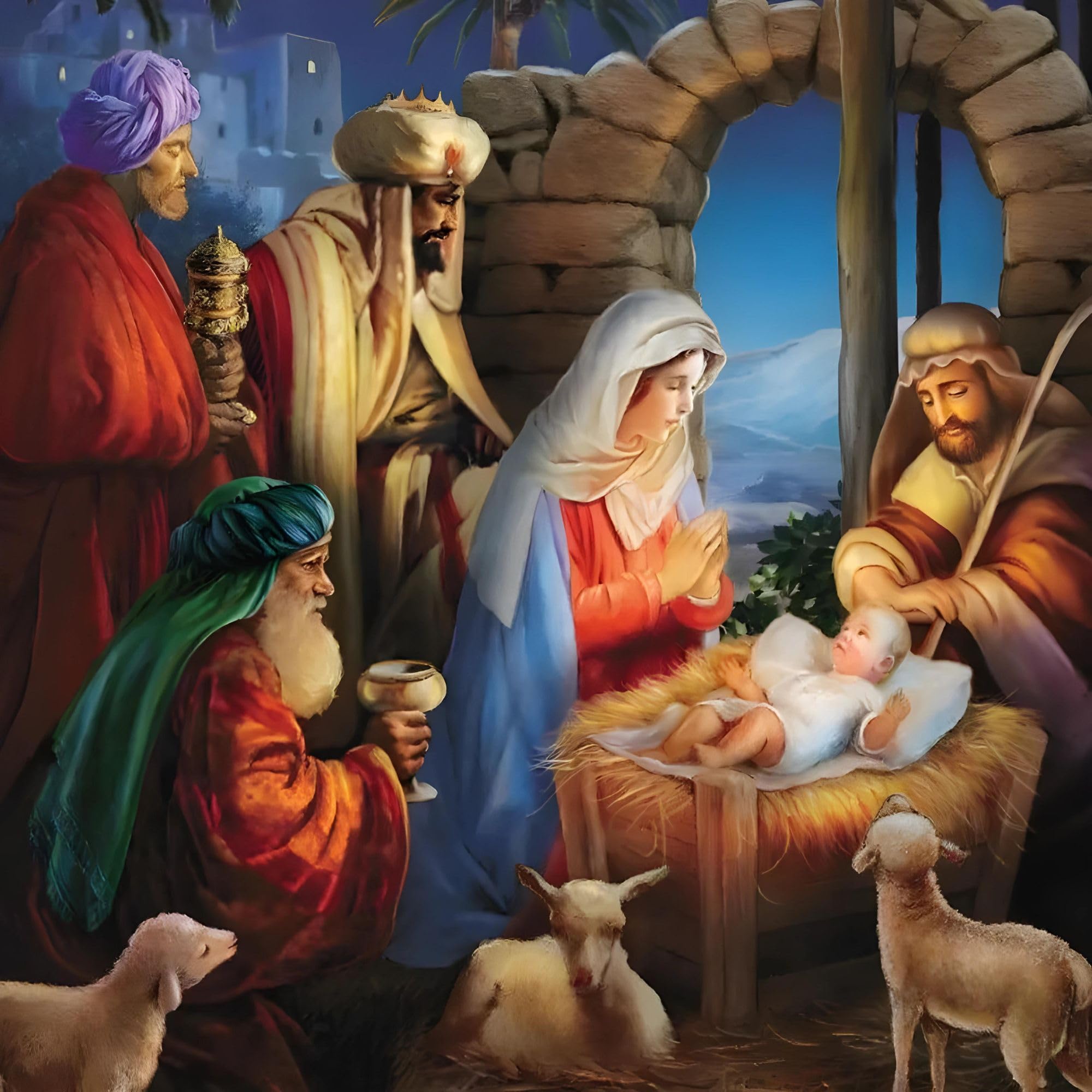 GBCC Charity Christmas Cards Pack of 10, Charity Christmas Cards with Religious Nativity Design