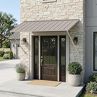 Kozyard Adjustable Door Window Awning – 4-Level Tilt, 82