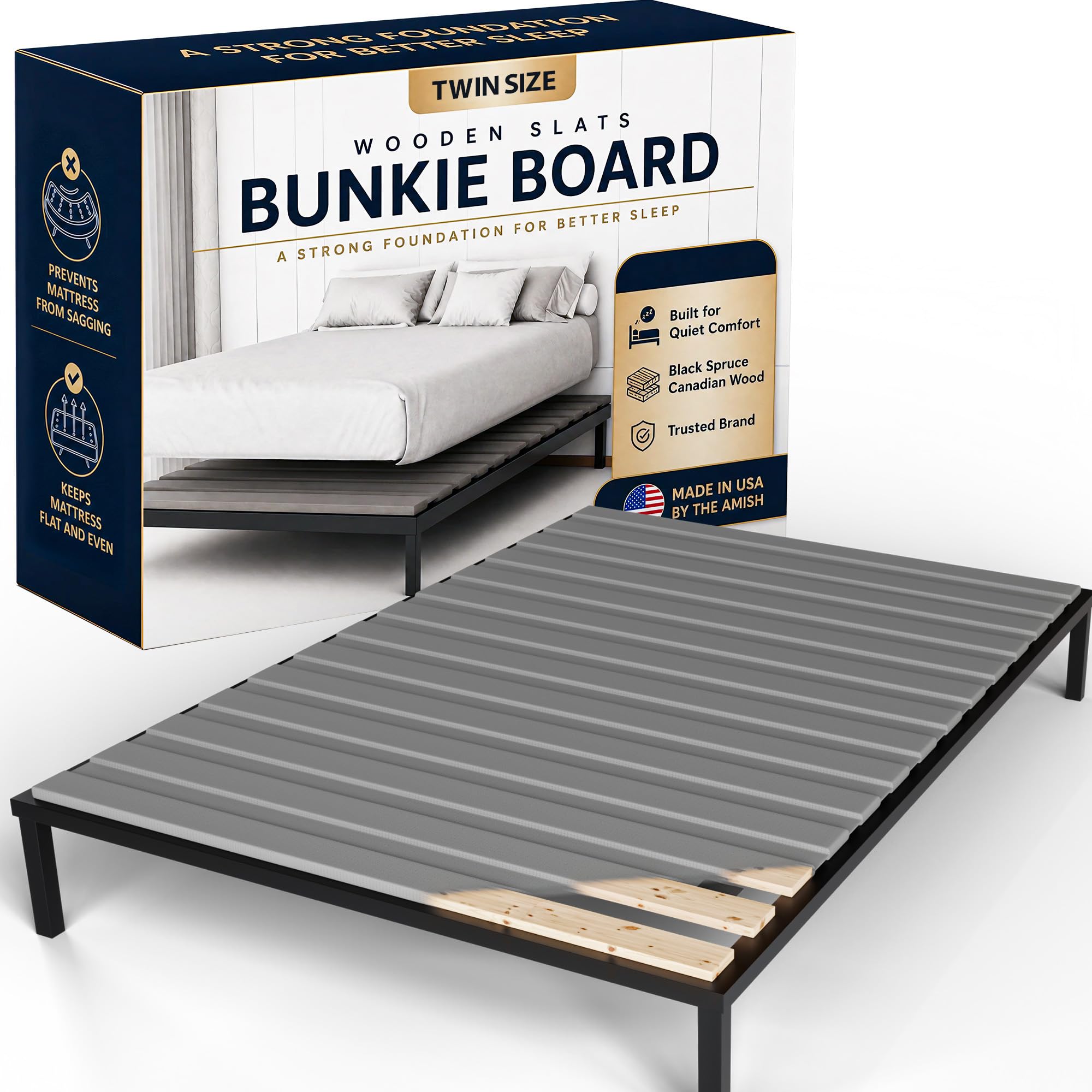 Treaton 0.75-Inch Horizontal Wooden Bunkie Board