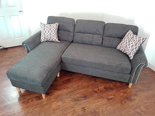 Miniatura 15 de Poundex Seccional reversible de 2 piezas (F6449) rojo paprika,Pizarra,Beige Bronceado,https://www.amazon.com/dp/undefined