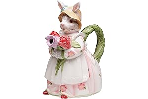 StealStreet SS-CG-30216, 9 Inch Mrs. Bunny in Spring Rose Dress Teapot Service for One
