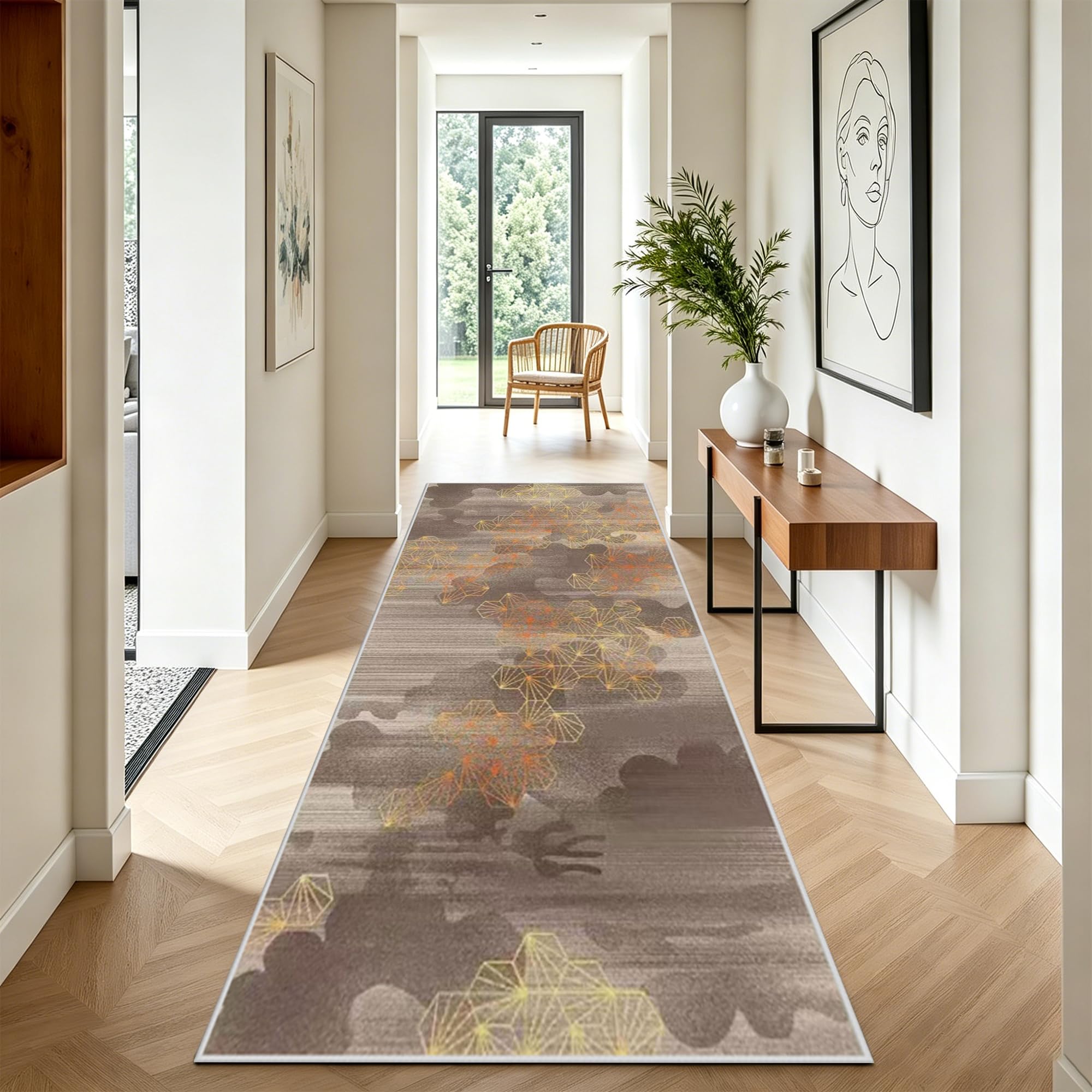 Dywan do korytarza antypoślizgowy długi dywan kuchnia 120 x 350 cm zmywalny dywan duży nowoczesny dywan na metry do wnętrz pokój sypialnia łatwa w pielęgnacji