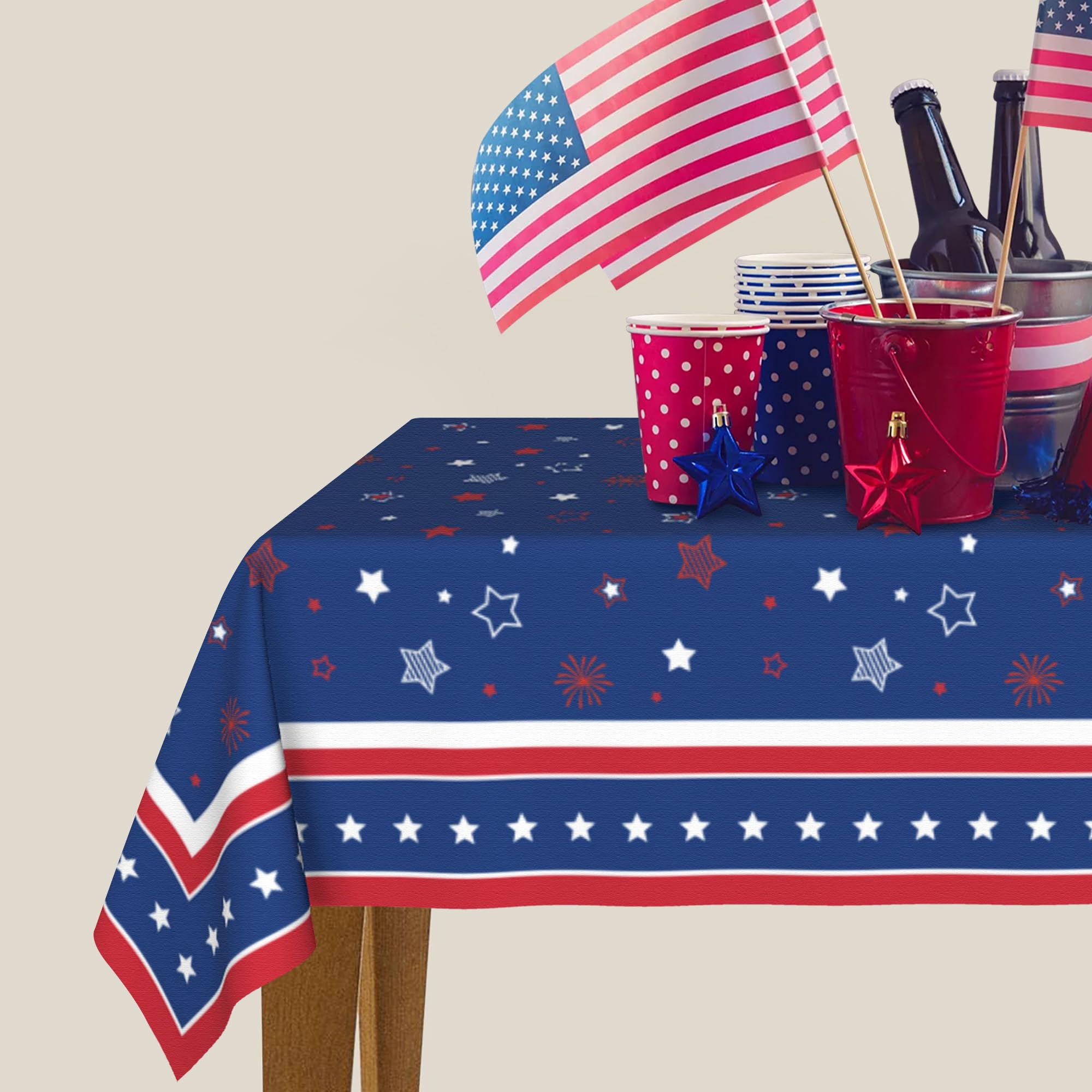 KORVITA Patriotic Rectangle 60x84 Tablecloth