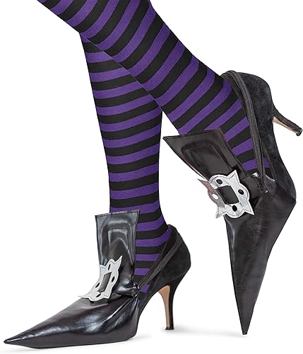 Skeleteen Fundas para zapatos de disfraz de bruja, accesorios falsos para disfraces de adultos y niños