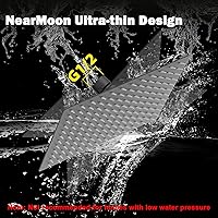 Vista 124 de NearMoon - Cabezal de regadera grande de acero inoxidable cuadrado de lujo en cascada, para instalar en el techo o la pared