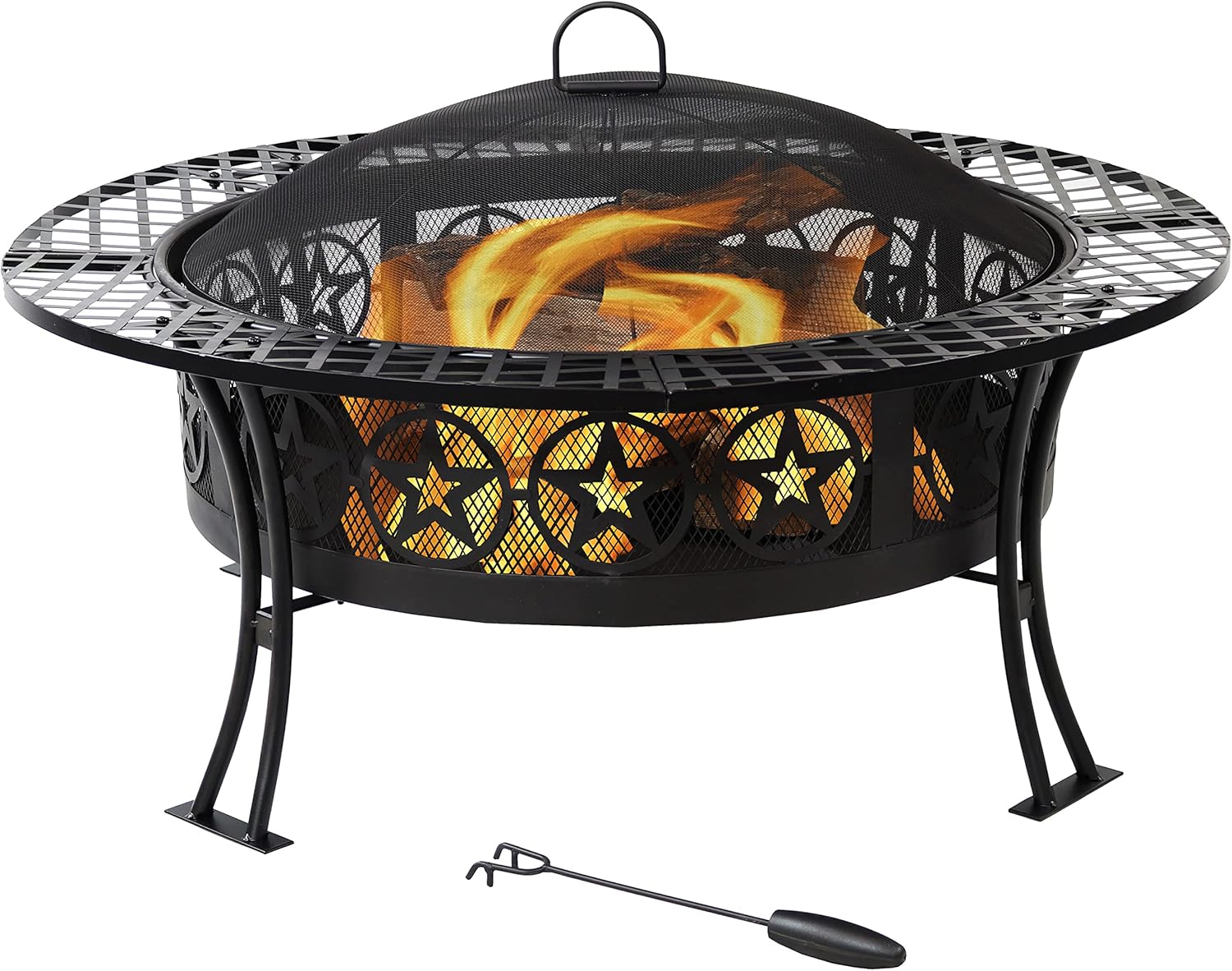 Sunnydaze Four Star Fire Pit Table Outdoor Wood Burning Fire Pit