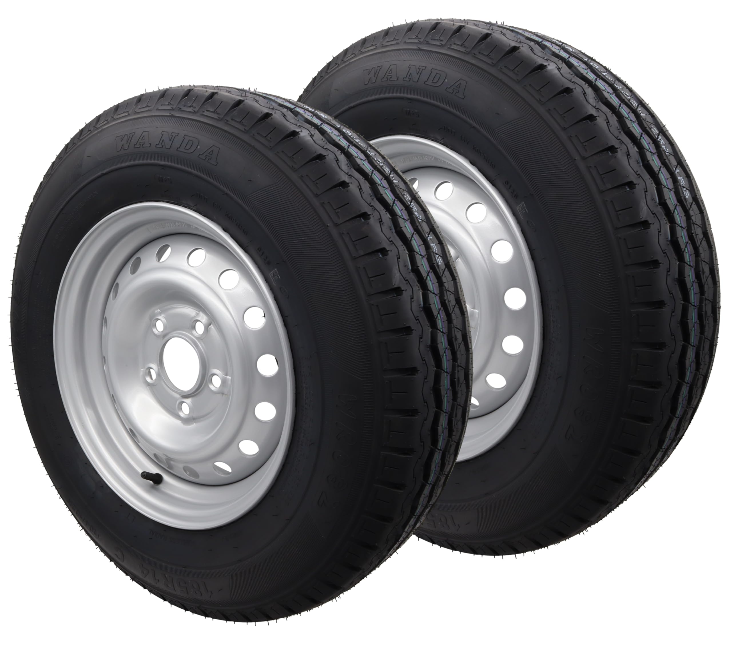 Ruota completa 185R14C 112 x 5, 900 kg, ruote da 14", 185/14 R 14 C, per rimorchio (2 pezzi)