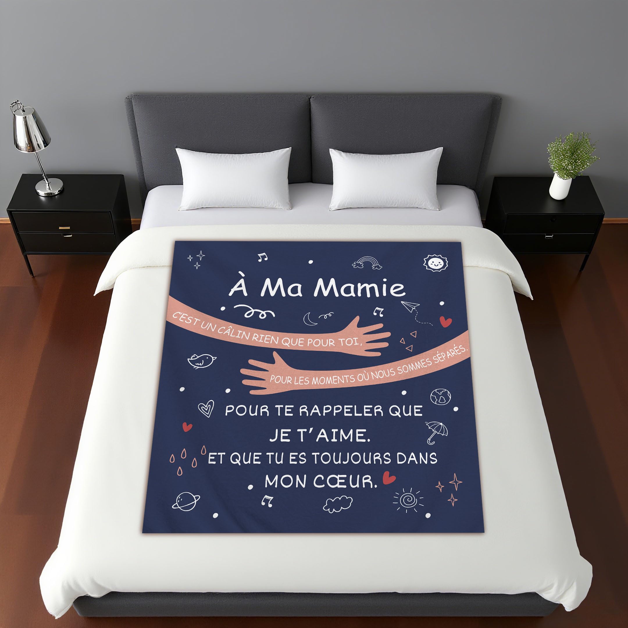 Amorea À Mon Papa C’est Un câlin Rien Que pour Te rappeler Que Je t’Aime Et Que tu ES Toujours dans Mon cœur Couverture pour Papa Père Anniversaire Fête des pères Cadeau de Noël (Papa-a)
