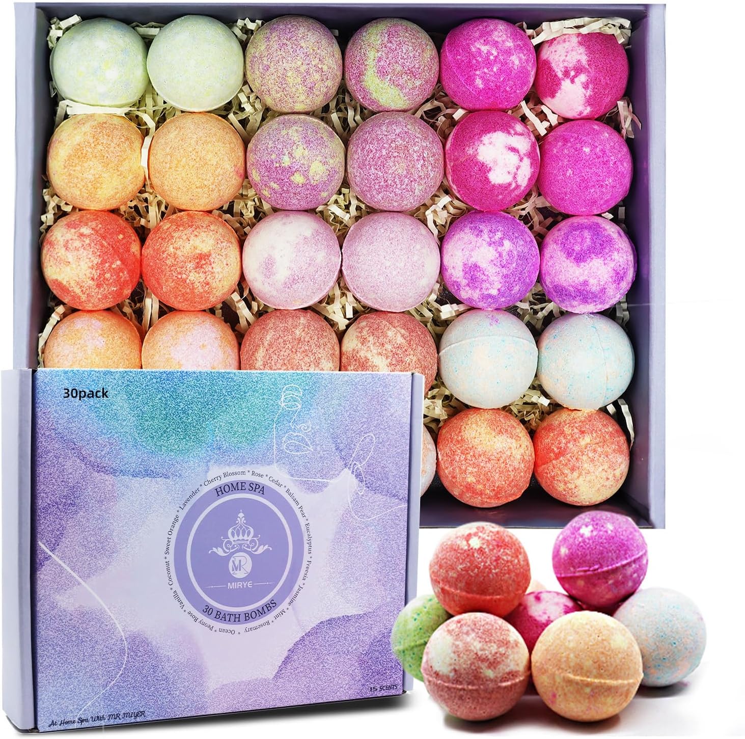 Amazon.com: Bath Bombs Gift Set - 36 Organic Bath Bombs with Natural ...