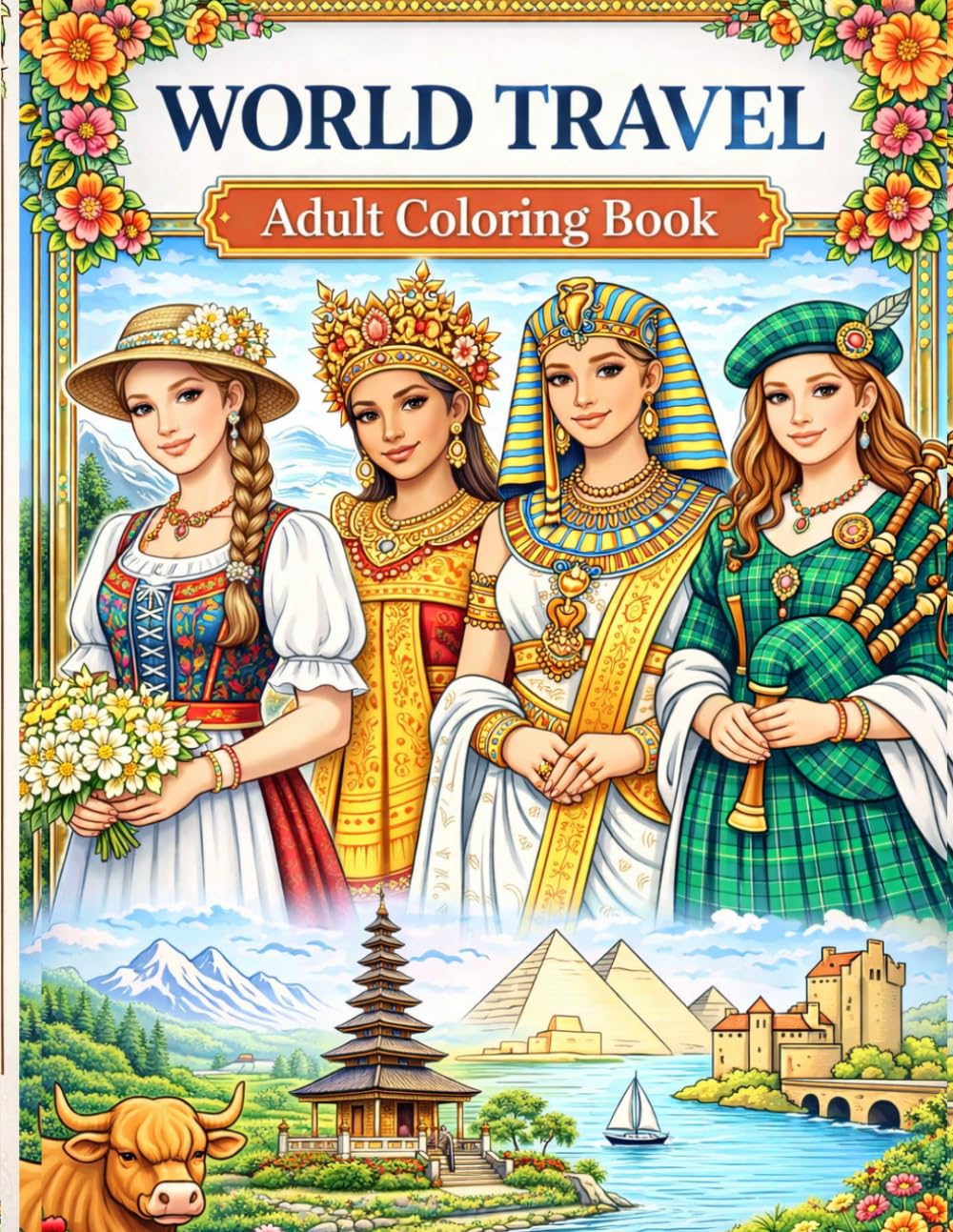 World Travel Coloring Book: Relaxing Designs from Beautiful Destinations Around the World