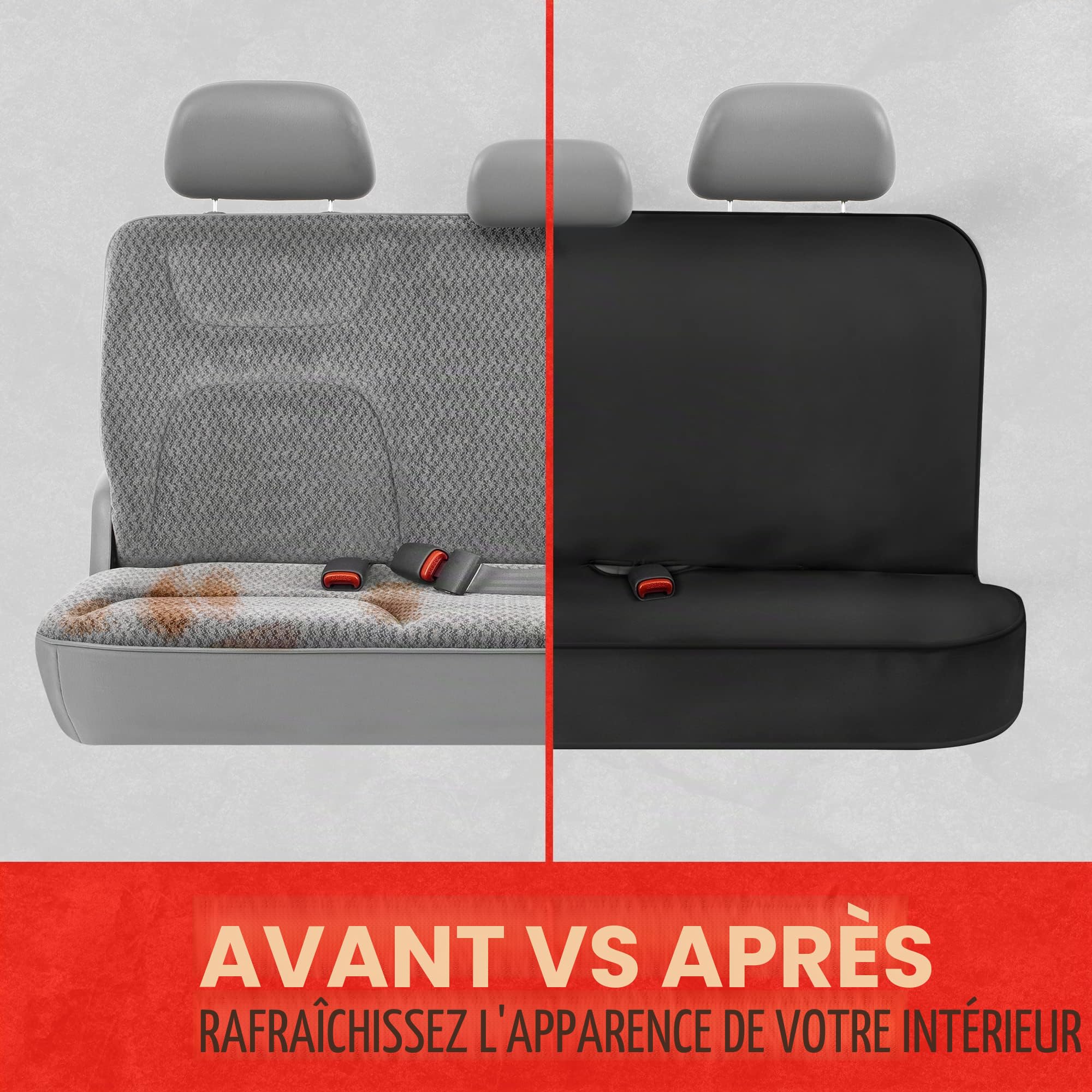 BDK AquaShield Housse de siège arrière de Voiture en néoprène imperméable pour Voitures, camions, camionnettes, SUV, Protection idéale pour Enfants et Chiens, Accessoires Automobiles, Noir