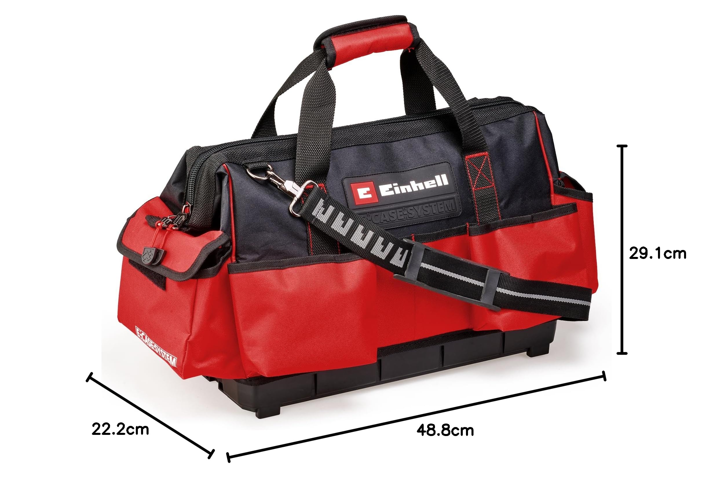 Borsa porta attrezzi originale Einhell E-Case - Max 30 kg, impilabile, con chiusura a scatto, combinabile con tutti i prodotti Einhell E-Case System per lo stoccaggio e il trasporto di attrezzi e