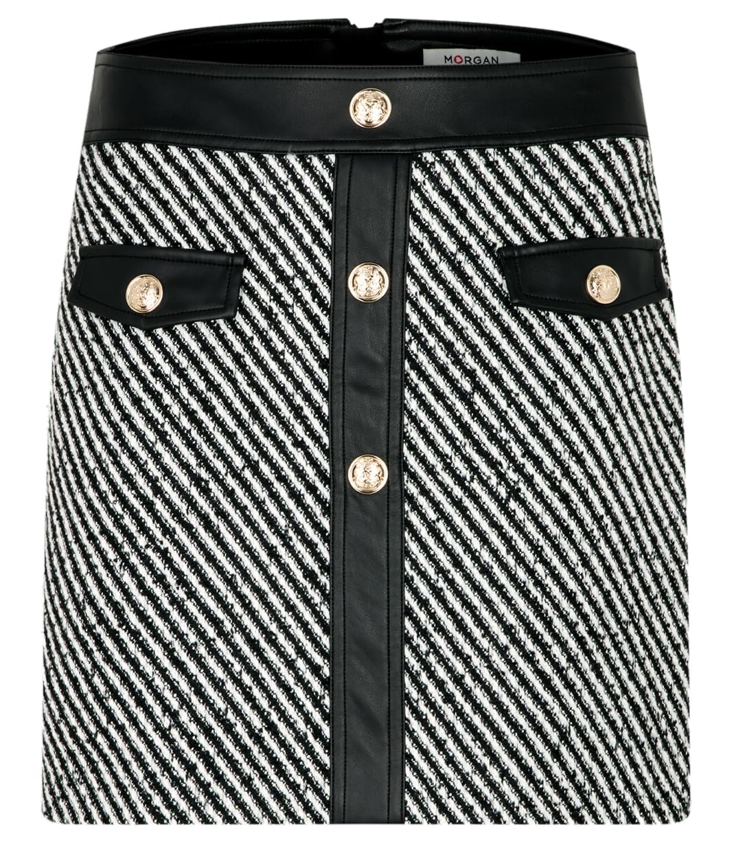Morgan - Jupe Courte Femme Noire rayée