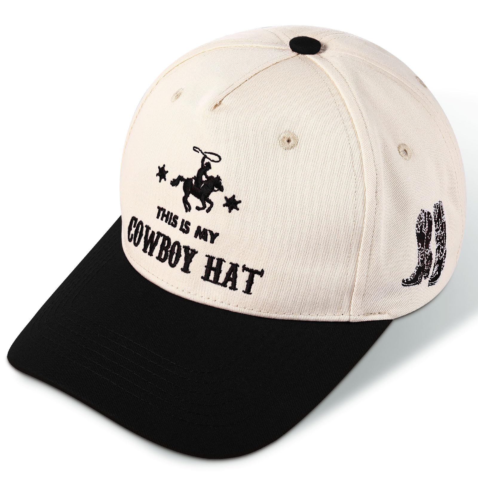JaGely Two Tone Western Cowboy/Cowgirl Trucker Hat for Women Men Gift Vintage Embroidered Country Baseball Cap